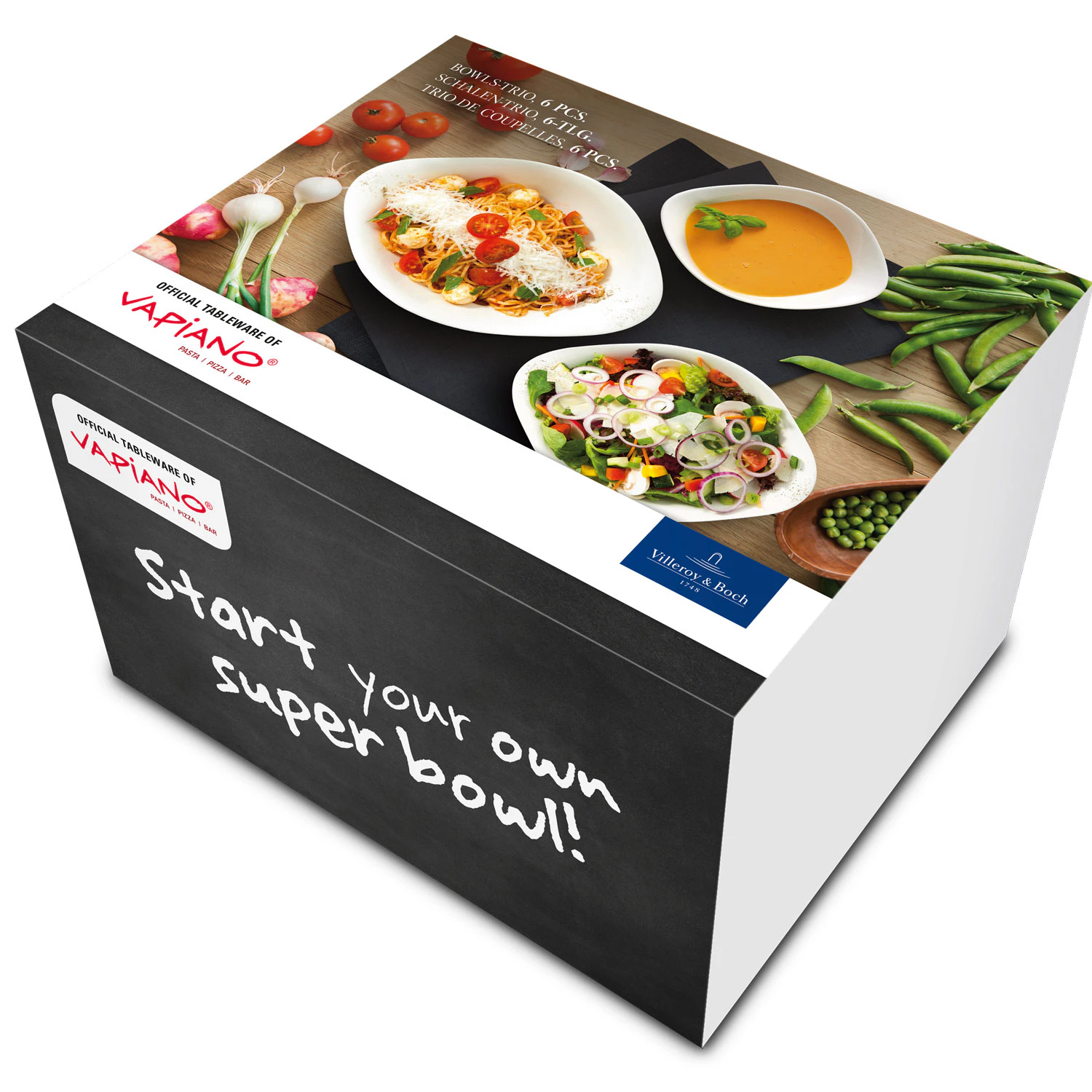 Villeroy & Boch Vapiano Trio Bowls 6 Pieces - Serveringssk&aring;le Porcel&aelig;n Hvid - 10-4257-8549