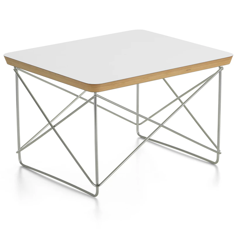 Occasional LTR Sidebord, Hvidt Laminat / Rustfrit Stål