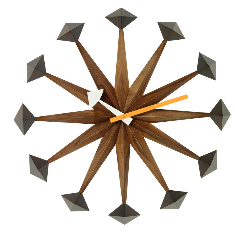Polygon Vægur Ø43 cm, Valnød