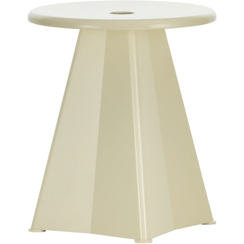 Tabouret Métallique Taburet, Prouvé Blanc Colombe