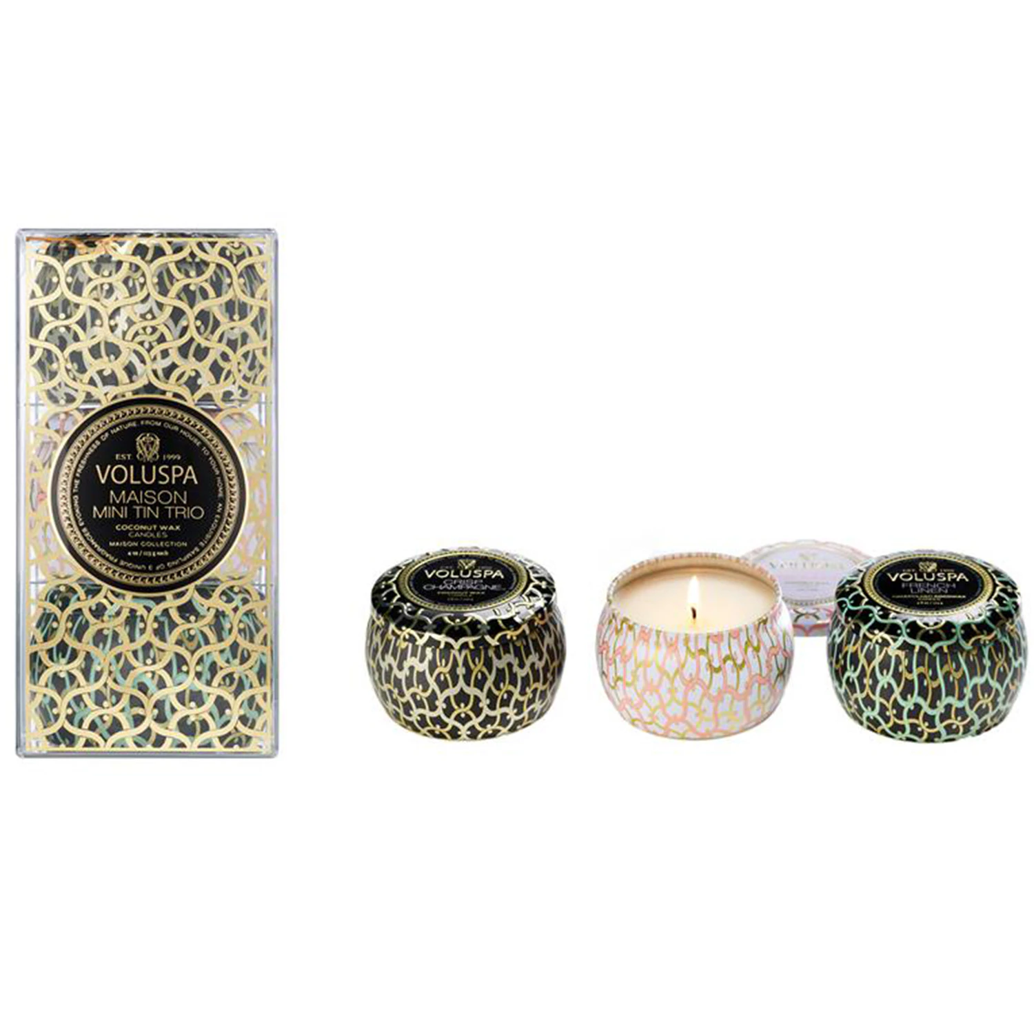 Voluspa Maison Minitin Gaves&aelig;t 2024 3 Dele - Duftlys - V83601