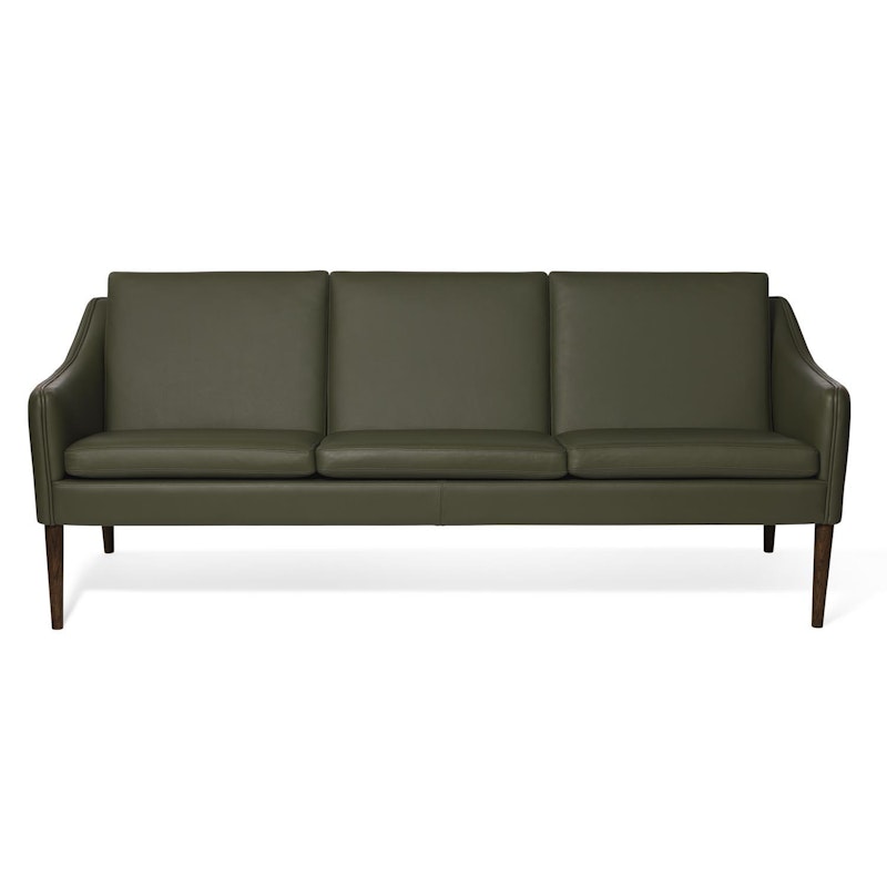 Mr. Olsen 3-Personers Sofa, Agurkegrøn / Valnødsolieret Eg