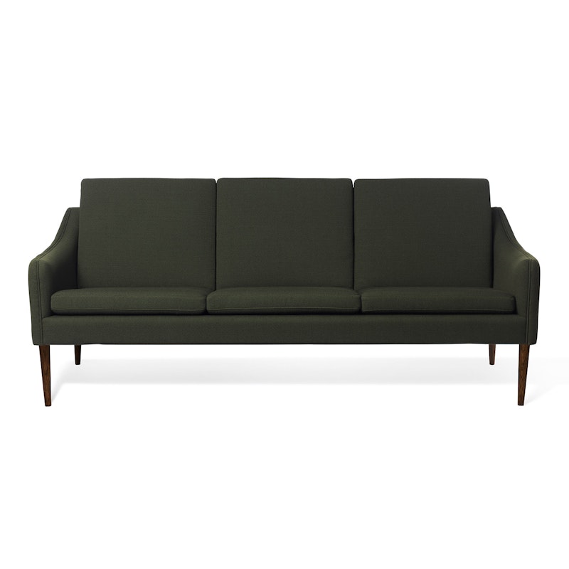 Mr. Olsen 3-Personers Sofa, Mørkegrøn / Valnødsolieret Eg