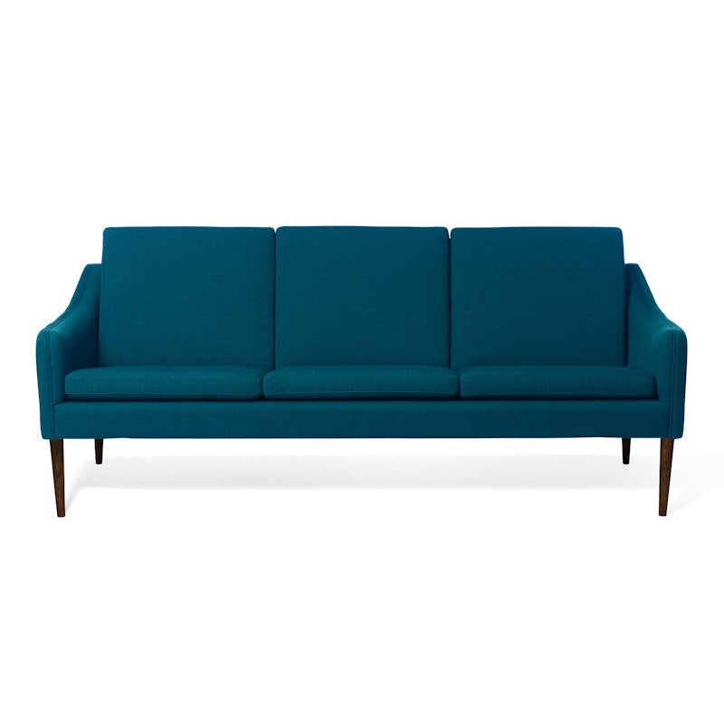 Mr. Olsen 3-Personers Sofa, Mørk Turkisfarvet / Valnødsolieret Eg