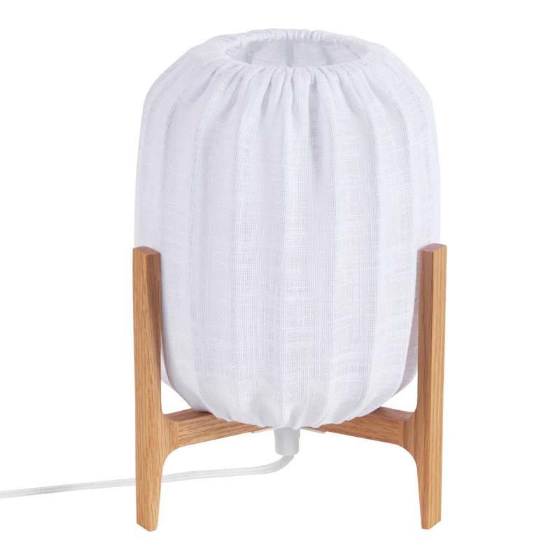 Prisma Mini Bordlampe, Egetræ / Hvid