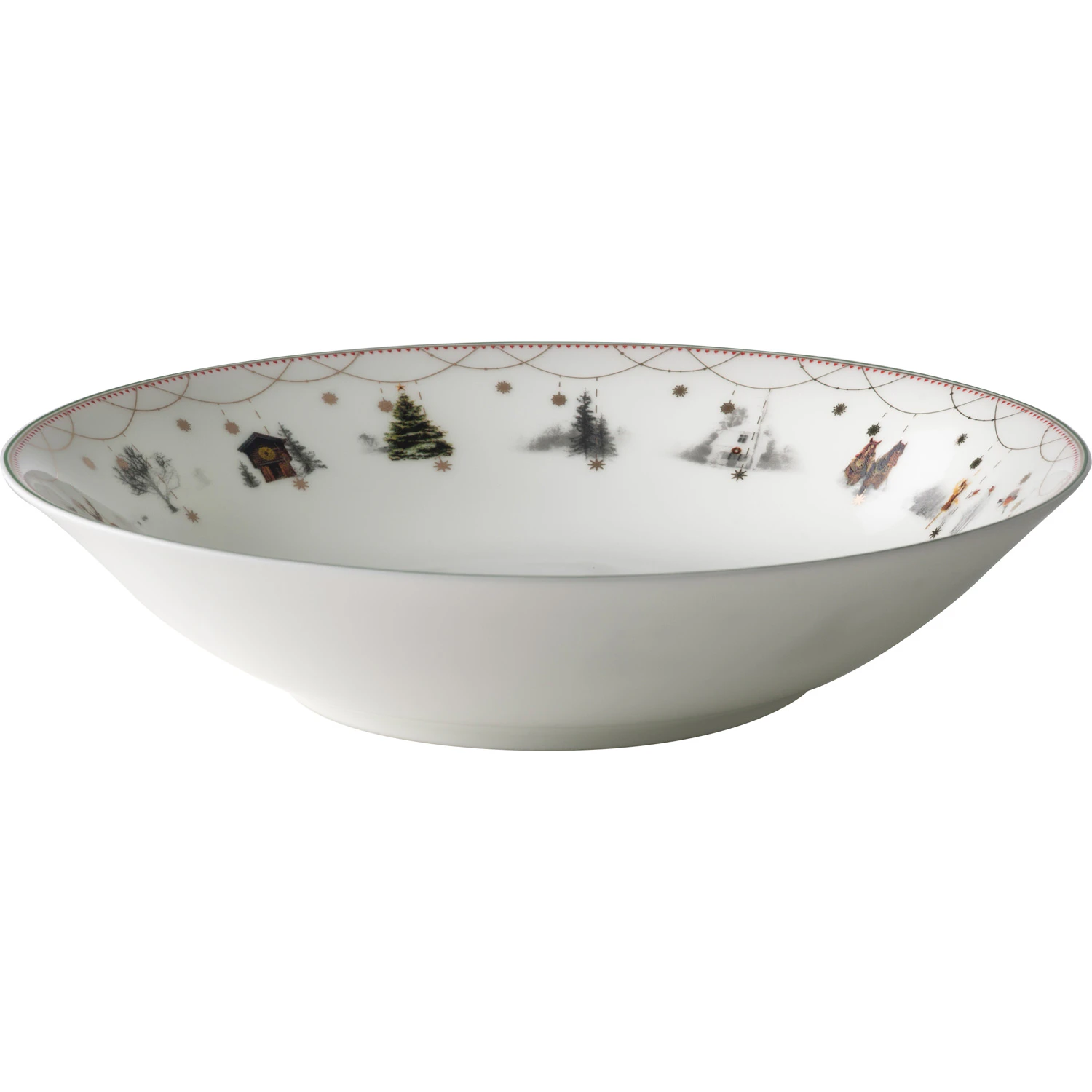 Wik & Wals&oslash;e Julemorgen Dyb Tallerken 20 Cm - Julesk&aring;le Benporcel&aelig;n Hvid - 75401