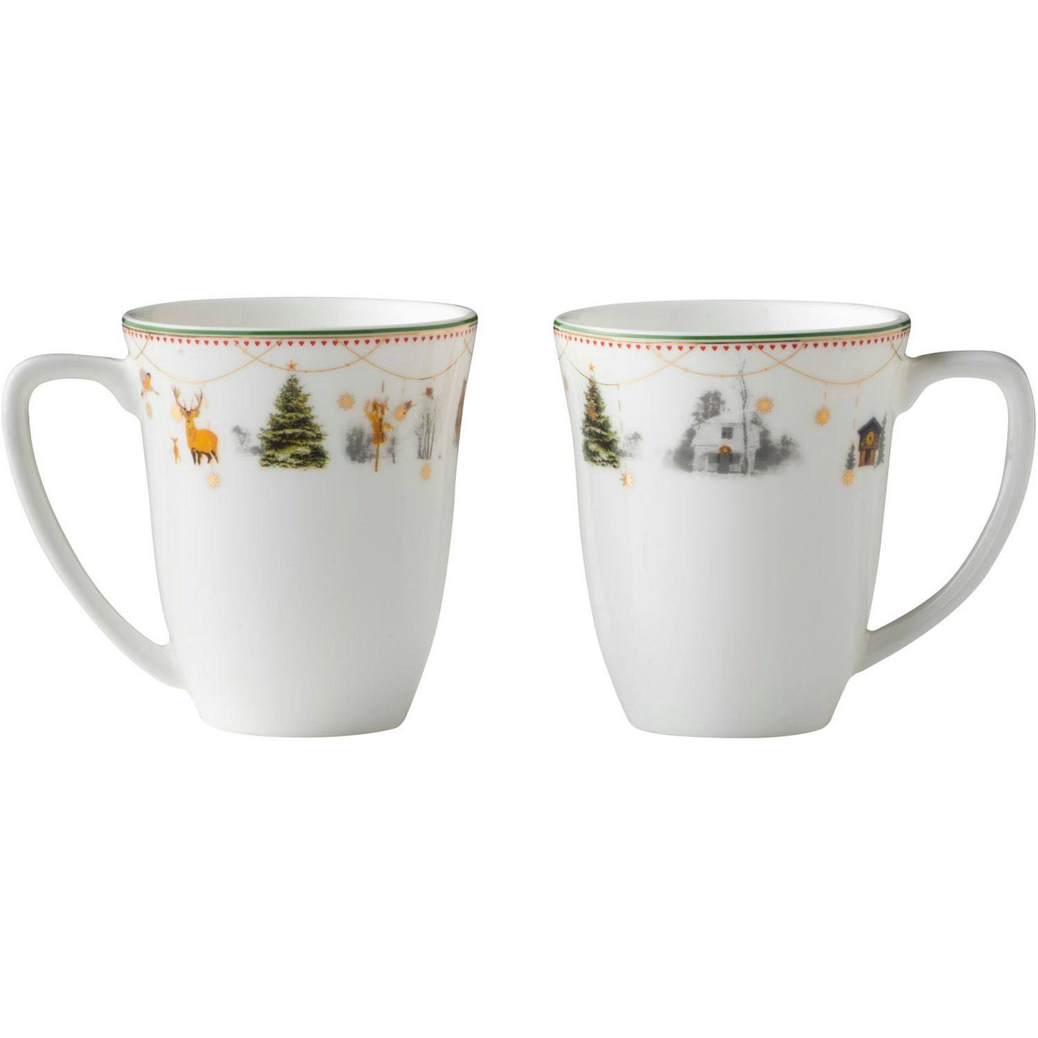 Wik & Wals&oslash;e Julemorgen Gl&oslash;ggkrus 2-pak 15 Cl - Gl&oslash;ggkrus Benporcel&aelig;n Hvid - 55404