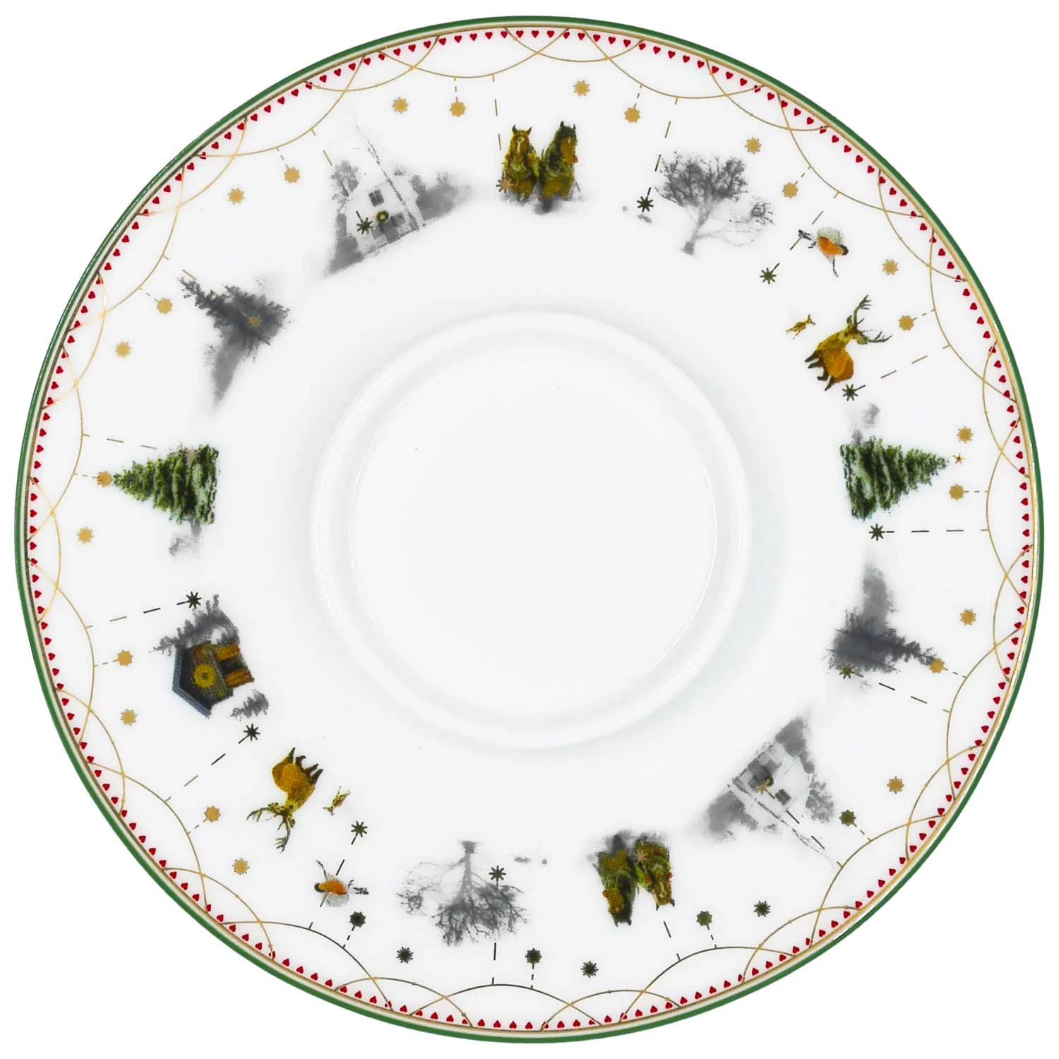 Wik & Wals&oslash;e Julemorgen Story Lysestage 14 Cm - Julepynt Benporcel&aelig;n Hvid - 61505