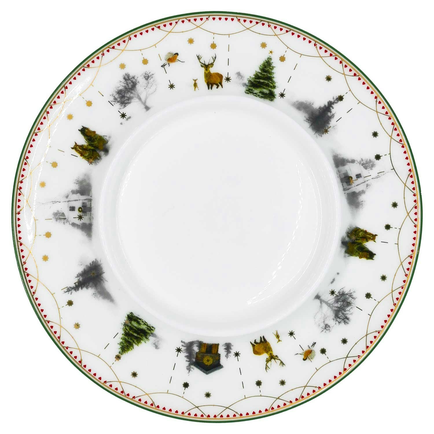 Wik & Wals&oslash;e Julemorgen Story Lysestage 25 Cm - Julepynt Benporcel&aelig;n Hvid - 61506