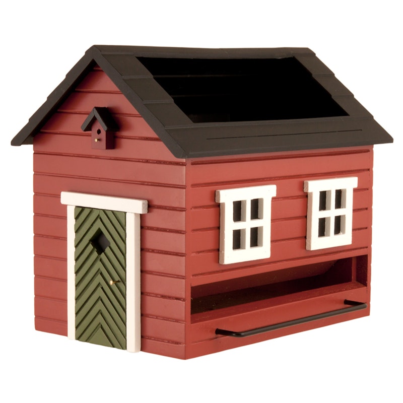 Bird Feeder With Bath, Red House