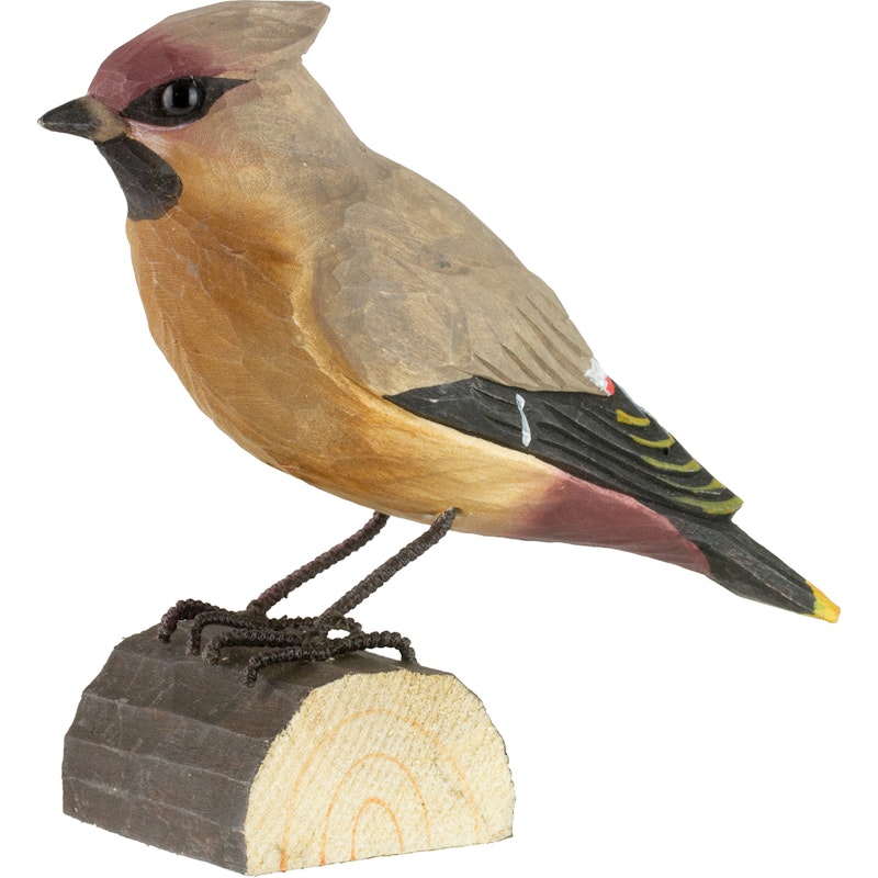 DecoBirds Håndskåret Fugl, Silkehale
