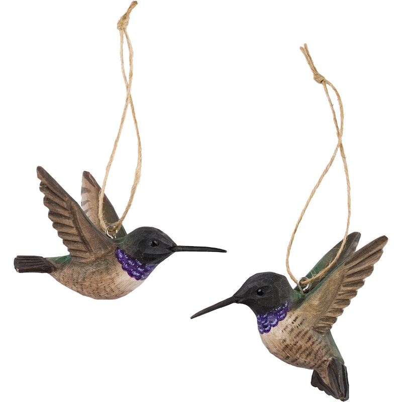 DecoBirds Håndskåret Fugl, Sorthaget Kolibri
