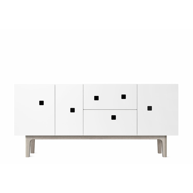 Peep M2 Media Bench, Angel White / white oak